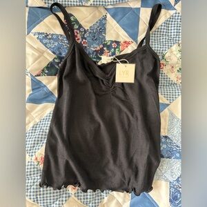 LYR by Splendid Black Ribbed V-Neck Camisole nwt size M